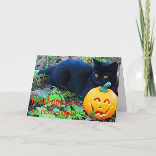 Het is Halloween Lil' Blackie Feestdagen Kaart (Voorkant)