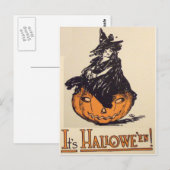 Het is Halloween! (Oude Halloweenkaart) Briefkaart (Voorkant / Achterkant)