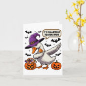 Het is Halloween seizoen Bruh Funny Goose Kostuum  Kaart (Gele Bloem)
