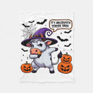 Het is Halloween seizoen Bruh Funny Koe Moo Spooky Fleece Deken