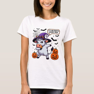 Het is Halloween seizoen Bruh Funny Koe Moo Spooky T-shirt