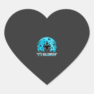 Het is Halloween Spoken Huis Vleermuis Ontwerp Hart Sticker