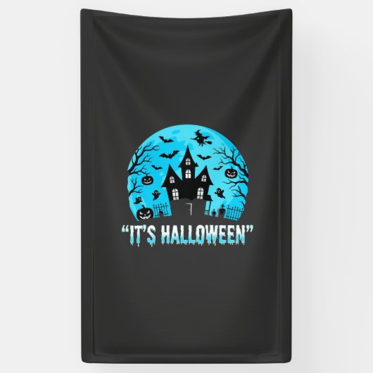 Het is Halloween Spoken Huis Vleermuis Ontwerp Spandoek (Verticaal)