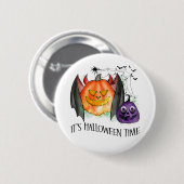 Het is Halloween-tijd Ronde Button 5,7 Cm (Voorkant /achterkant)