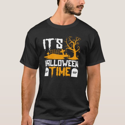 Het is Halloween Time Spooky Graveyard Costume T-S T-shirt (Voorkant)