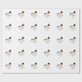 Het is Halloween van de familienaam oranje spook Cadeaupapier