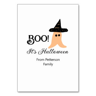 Het is Halloween van de familienaam oranje spook Kaart