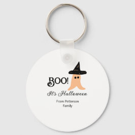 Het is Halloween van de familienaam oranje spook Sleutelhanger
