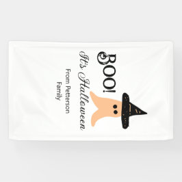 Het is Halloween van de familienaam oranje spook Spandoek