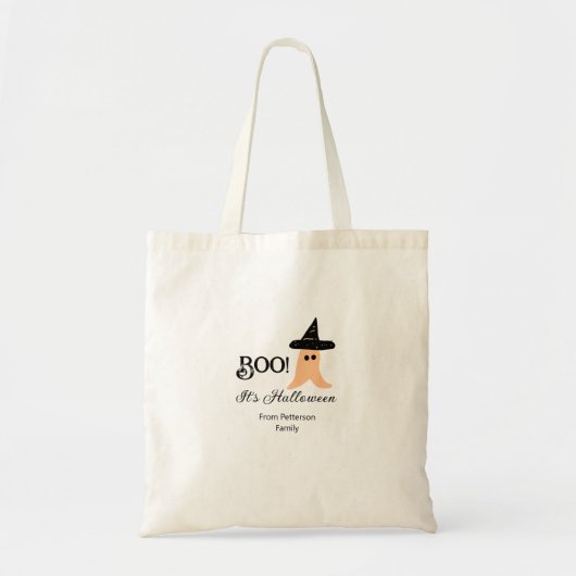 Het is Halloween van de familienaam oranje spook Tote Bag (Voorkant)