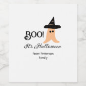 Het is Halloween van de familienaam oranje spook Wijn Etiket (Enkel label)