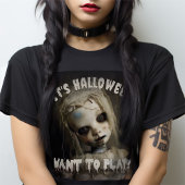 Het is Halloween, wil je spelen? bezeten pop T-shirt