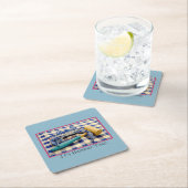 Het is Hammer Time Blue Crab met Hammer op Gingham Kartonnen Onderzetters (Insitu)