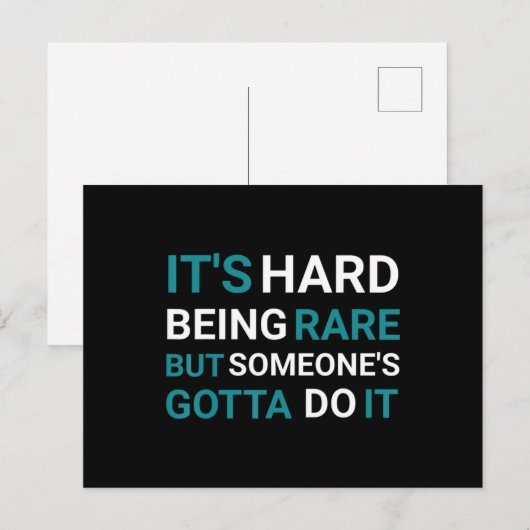 Het is hard zijn Zelden, maar iemand - Zeldzame zi Briefkaart (Voorkant / Achterkant)