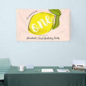 Het is heerlijk om One Lemon Pink 1st Birthday te  Spandoek (Beurs)