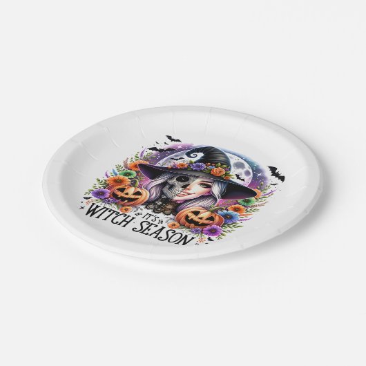 Het is heksenseizoen rond papieren Borden Papieren Bordje (Gekanteld)