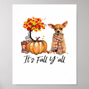 Het is herfst, allemaal! Chihuahua-hond Halloween Poster