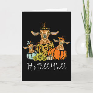 Het is herfst allemaal geit dier luipaard pompoen kaart