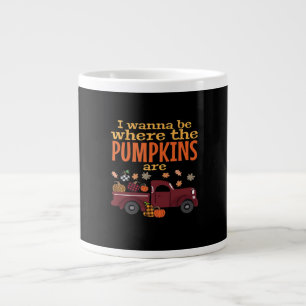 Het is herfst allemaal, hallo herfstpompoen grote koffiekop