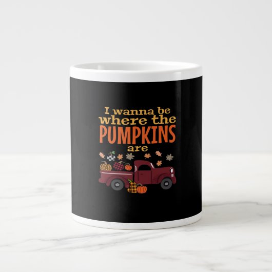Het is herfst allemaal, hallo herfstpompoen grote koffiekop (Voorkant)