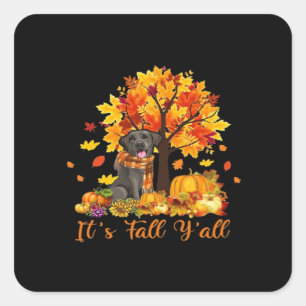 Het is herfst allemaal Halloween herfst retro graf Vierkante Sticker