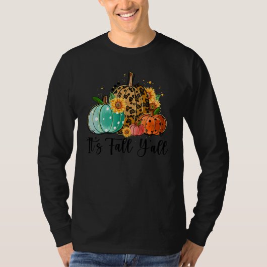 Het is herfst allemaal Luipaard Pompoen Zonnebloem T-shirt (Voorkant)