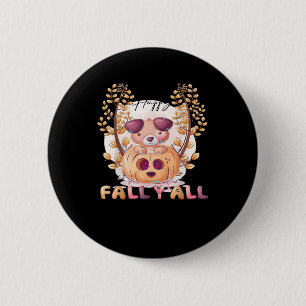 Het is herfst allemaal Pompoen Halloween Kat Ronde Button 5,7 Cm