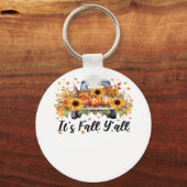Het is herfst allemaal Pompoen Herfst Boom Hallo H Sleutelhanger (Voorkant)