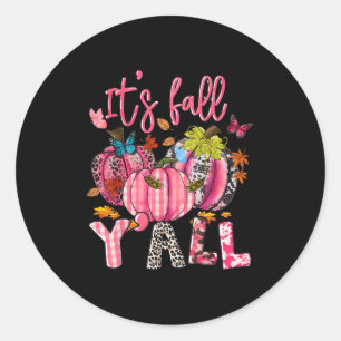 Het is herfst, allemaal pompoenen Nk lint borstkan Ronde Sticker