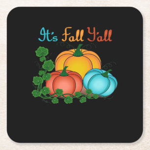 Het is herfst, allemaal pompoenen retro grafisch kartonnen onderzetters