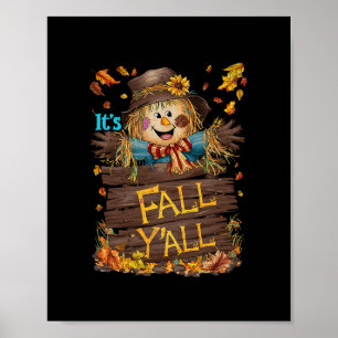 Het is herfst allemaal Schattige vogelverschrikker Poster
