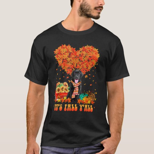 Het is herfst allemaal Zwarte Labrador hond Pompoe T-shirt (Voorkant)