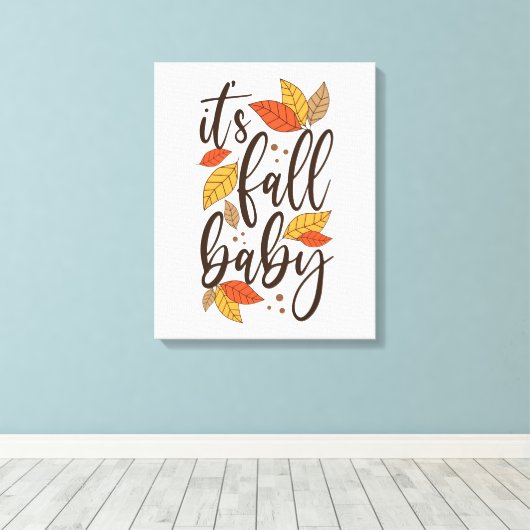 Het is Herfst Baby Canvas Afdruk (Insitu (Houten vloer))