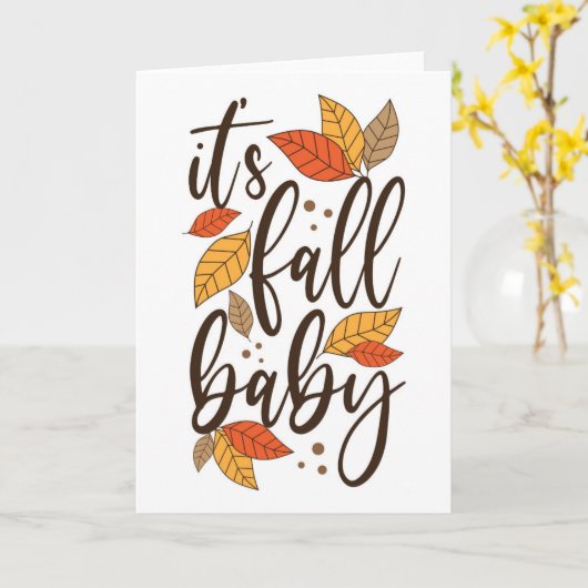 Het is Herfst Baby Kaart (Gele Bloem)