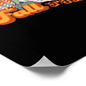 Het is herfst, grappige pompoenen chevron patroon poster (Hoek)