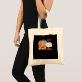 Het is herfst, grappige pompoenen Chevron patroon Tote Bag (Voorkant (product))