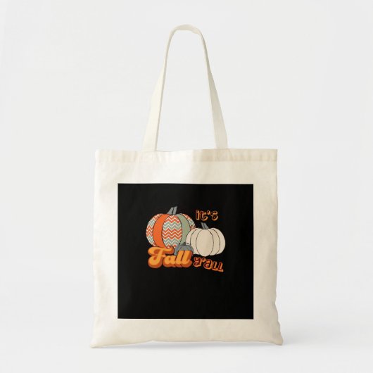 Het is herfst, grappige pompoenen Chevron patroon Tote Bag (Voorkant)