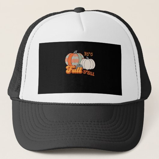 Het is herfst, grappige pompoenen Chevron-patroon Trucker Pet (Voorkant)