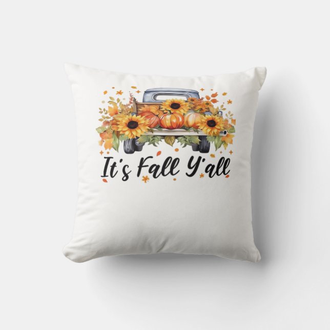 Het is Herfst Hallo Herfst Y'all Pumpkin Autumn Tr Kussen (Voorkant)