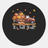 Het is Herfst Hallo Herfst Y'all Pumpkin Autumn Tr Ronde Sticker (Voorkant)