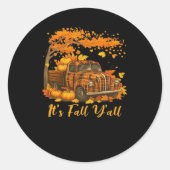 Het is Herfst Hallo Herfst Y'all Pumpkin Autumn Tr Ronde Sticker (Voorkant)