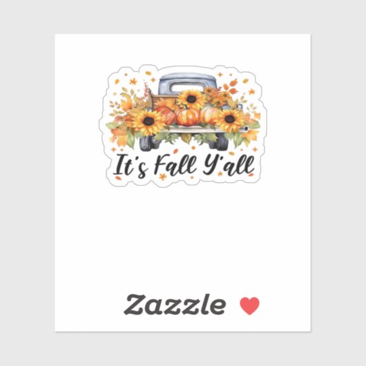 Het is Herfst Hallo Herfst Y'all Pumpkin Autumn Tr Sticker (Vel)