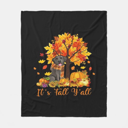 Het is herfst, Halloween herfst retro grafisch Fleece Deken (Voorkant)