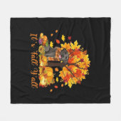 Het is herfst, Halloween herfst retro grafisch Fleece Deken (Voorkant (Horizontaal))