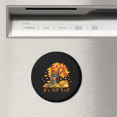 Het is herfst, Halloween, herfst, retro grafisch Magneet (Insitu (Vaatwasser))
