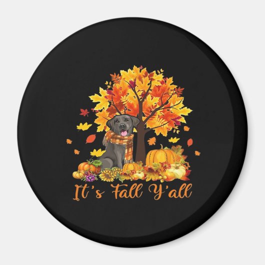 Het is herfst, Halloween, herfst, retro grafisch Magneet (Voorkant)