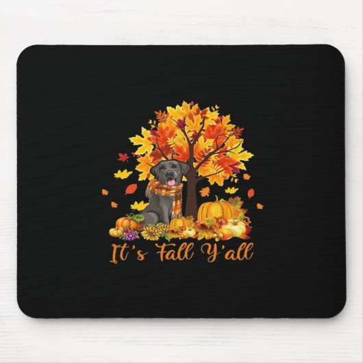 Het is herfst, Halloween, herfst retro grafisch Muismat (Voorkant)