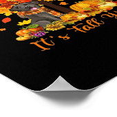Het is herfst, Halloween, herfst retro grafisch Poster (Hoek)