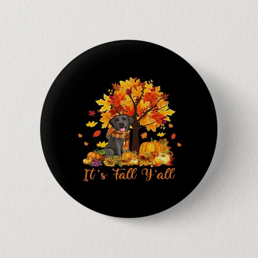 Het is herfst, Halloween herfst retro grafisch Ronde Button 5,7 Cm (Voorkant)