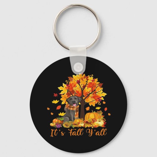 Het is herfst, Halloween, herfst retro grafisch Sleutelhanger (Voorkant)